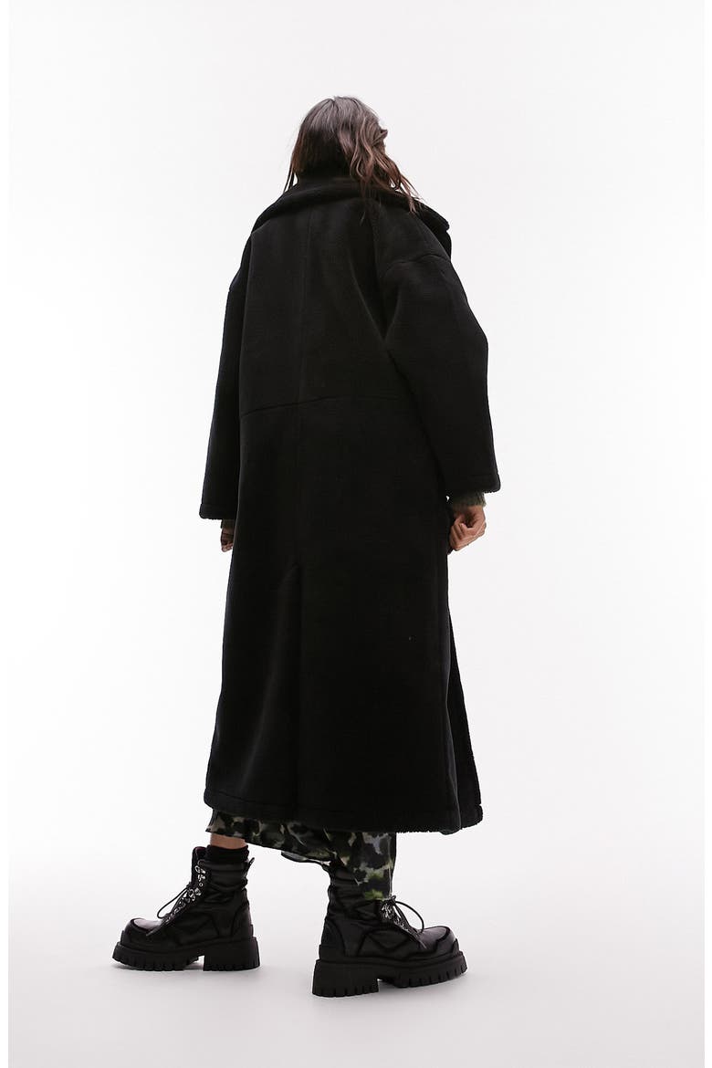 Faux Fur Coat, Alternate, color, BLACK