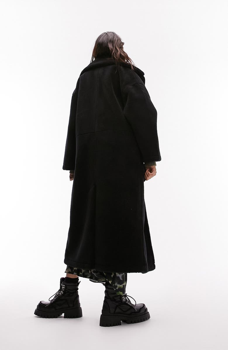 Topshop Faux Fur Coat, Alternate, color, 