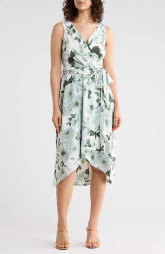 Connected Apparel Tie Waist High Low Dress