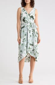 Connected Apparel Tie Waist High Low Dress