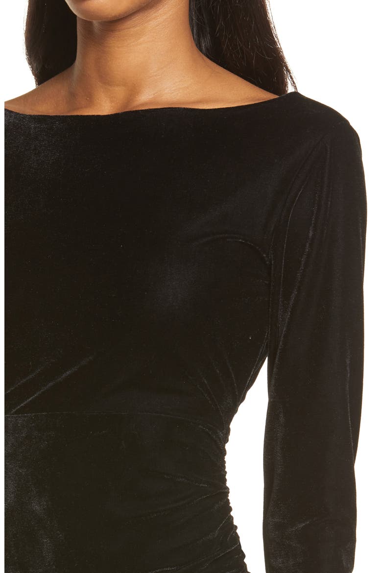 True Heart Velvet Long Sleeve Dress, Alternate, color, BLACK