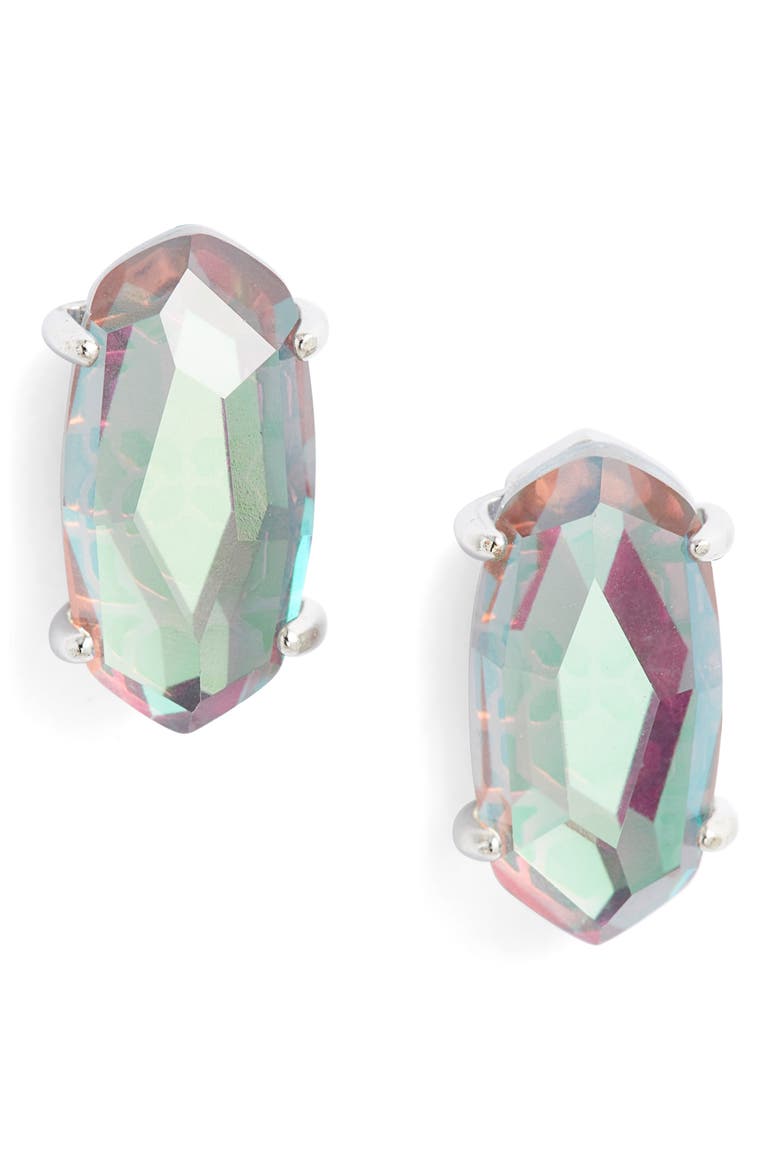 Betty Stud Earrings, Main, color, GRAY DICHROIC GLASS/ SILVER