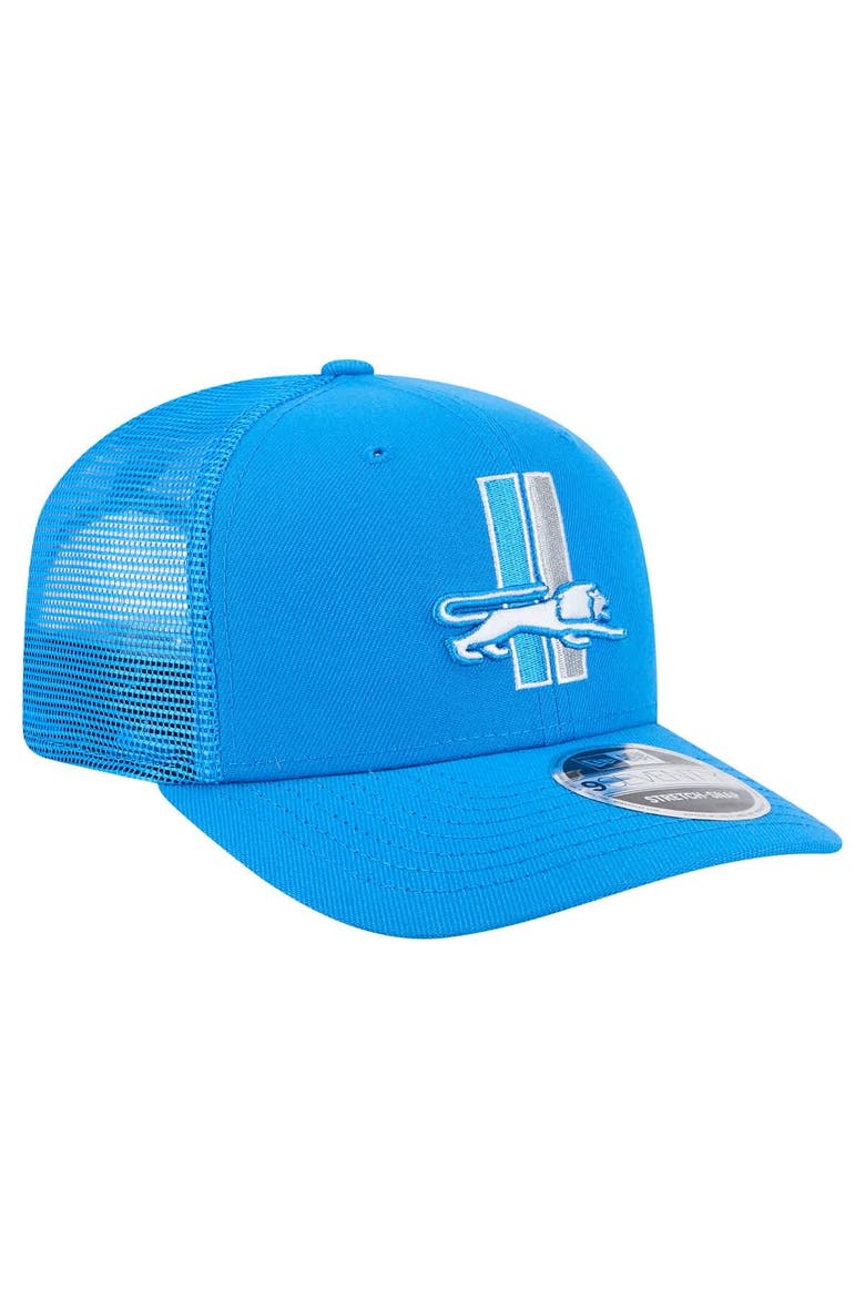 Men's New Era Blue Detroit Lions Main Trucker 9SEVENTY Stretch-Snap Hat, Alternate, color, Blue