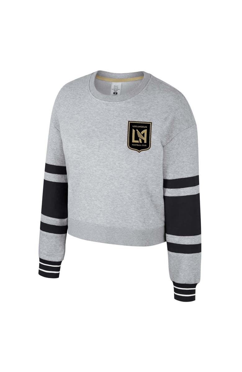 Stadium Essentials Women's Stadium Essentials Heather Gray LAFC Scrimmage Cropped Pullover Sweatshirt, Alternate, color, Heather Gray