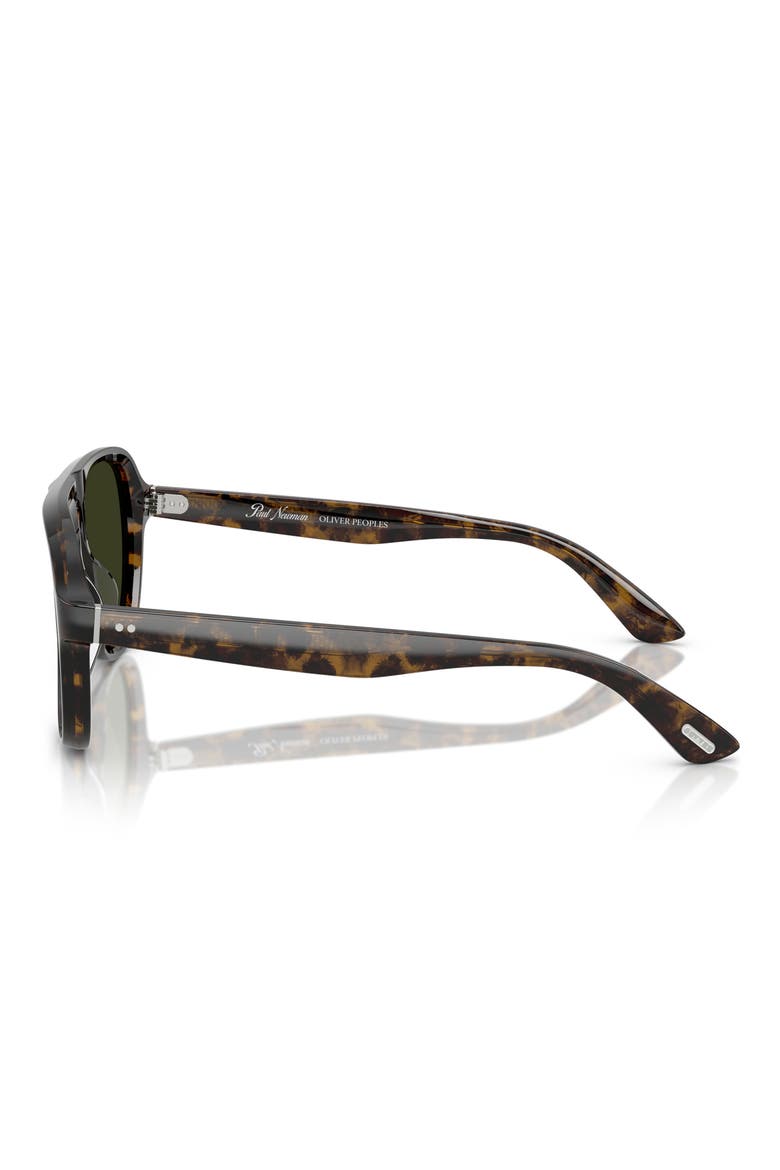 57mm Paul Newman Polarized Shield Sunglasses, Alternate, color, WALNUT TORTOISE / G-15 POLAR