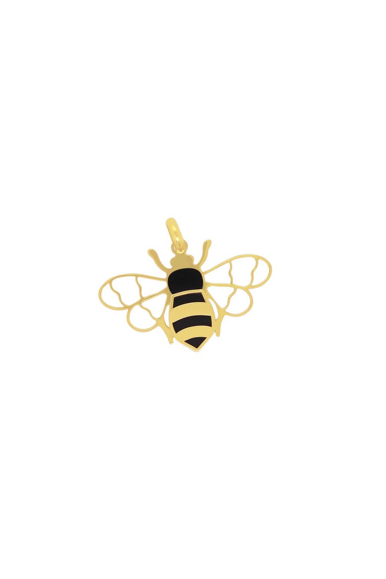 Onyx Queen Bee Charm, Main, color, Onyx