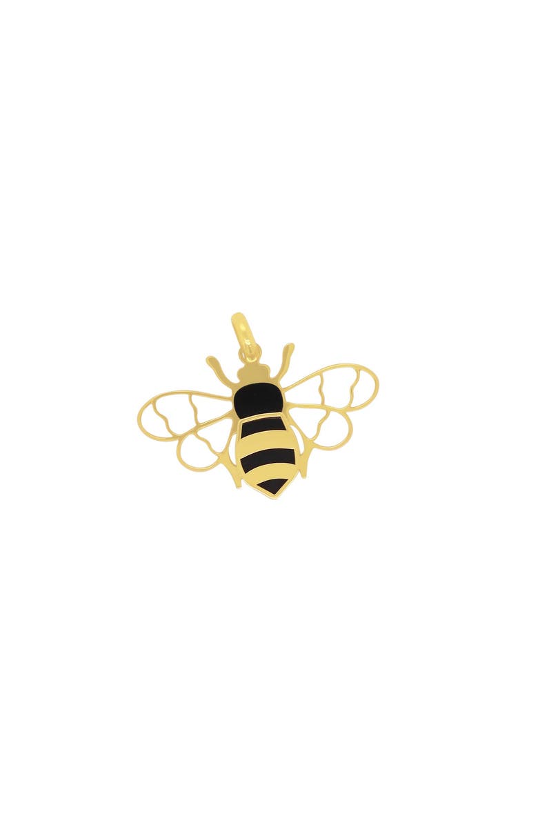 The Lovery Fine Jewelry Onyx Queen Bee Charm, Main, color, Onyx