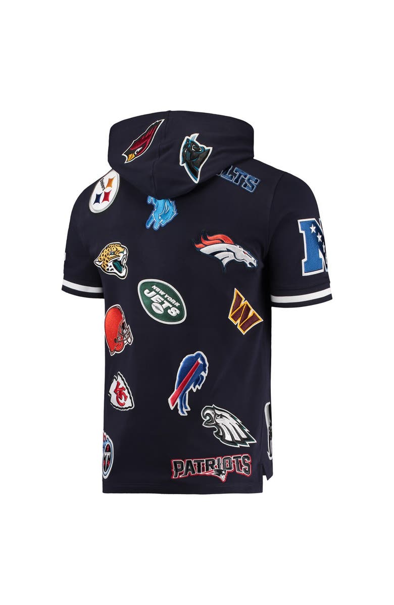 PRO STANDARD Men's Pro Standard Navy NFL League Wordmark Short Sleeve Pullover Hoodie, Alternate, color, Navy