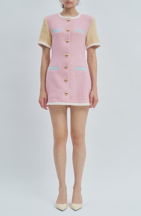 Taylor Colorblock Tweed Minidress