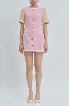 Taylor Colorblock Tweed Minidress