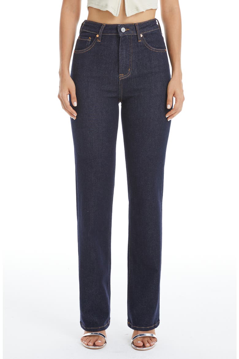 High Waist Straight Leg Jeans, Main, color, RINSE