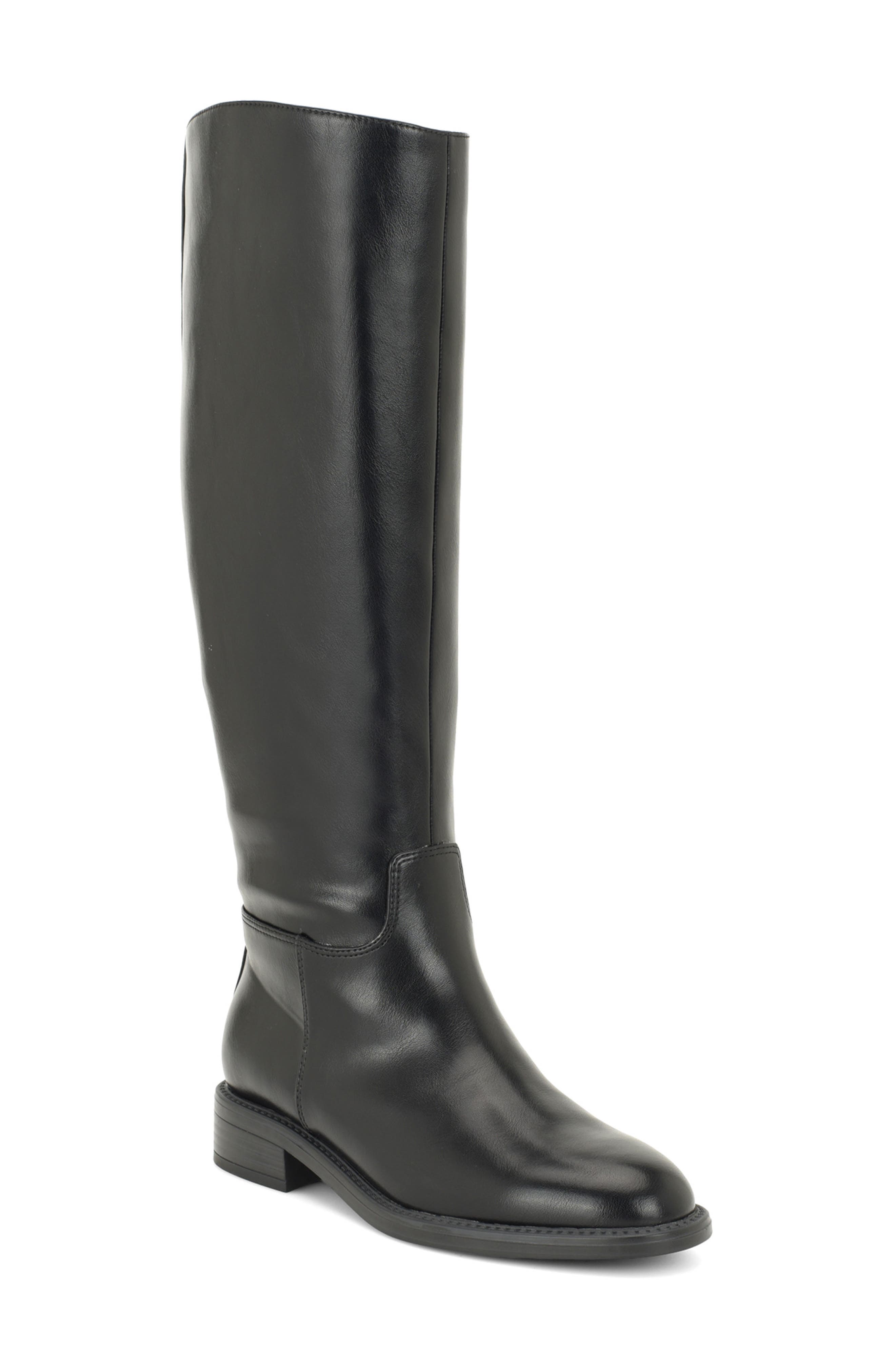 Minesa Wide Calf Faux Leather Knee High Boot, Main, color, BLK01