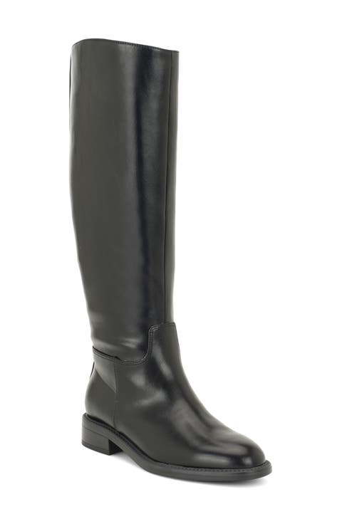 Minesa Wide Calf Faux Leather Knee High Boot