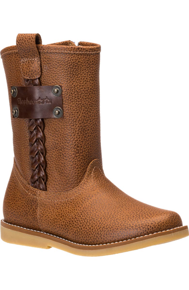 Elephantito Braided Boot, Main, color, Brown
