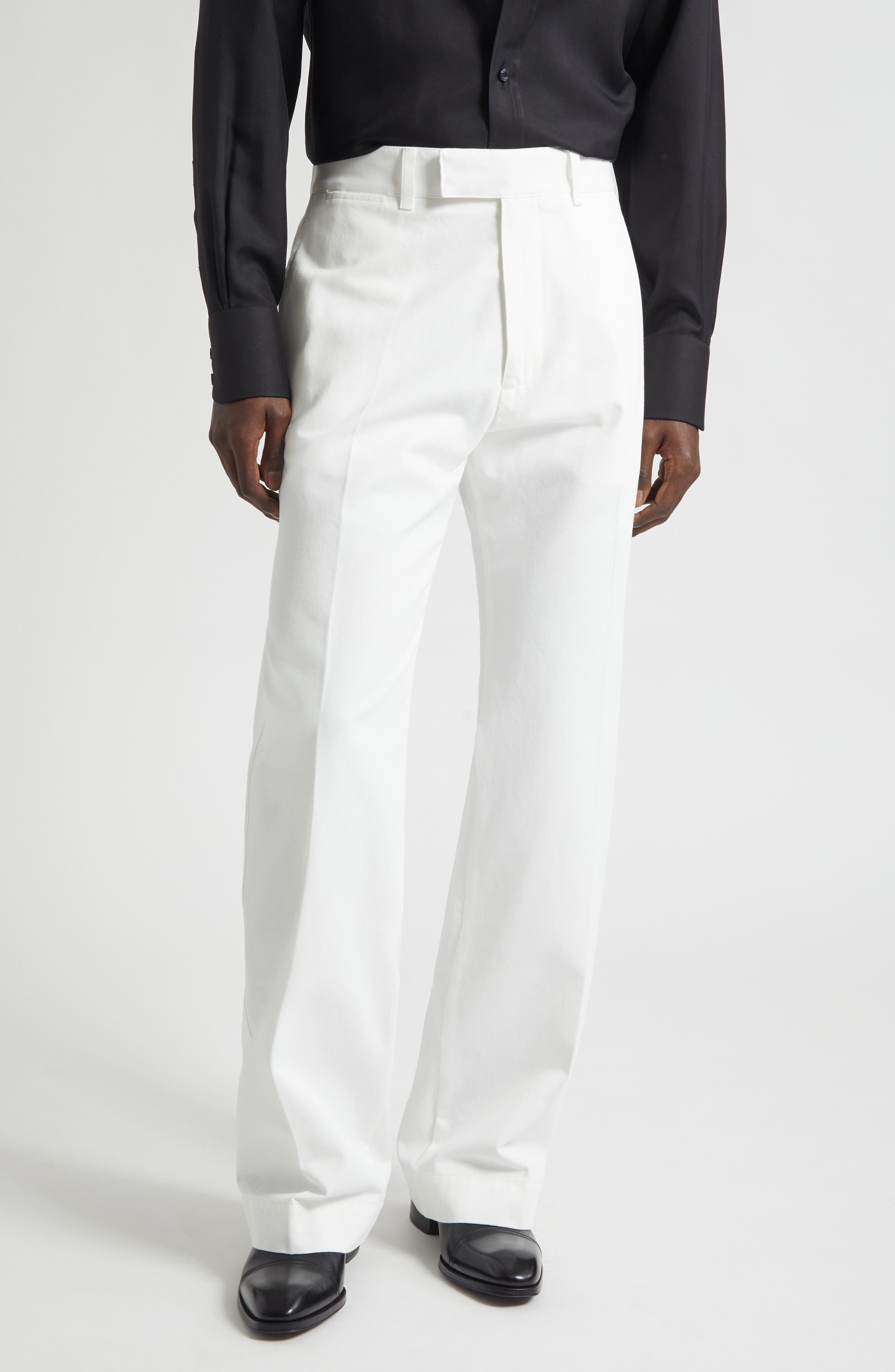 Compact Cotton Drill Wide Leg Pants (Men) | Nordstrom