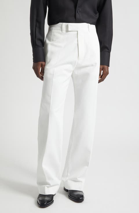 Compact Cotton Drill Wide Leg Pants