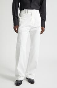 TOM FORD Compact Cotton Drill Wide Leg Pants