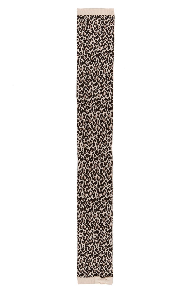 Kate Spade New York leopard pattern knit scarf, Alternate, color, 