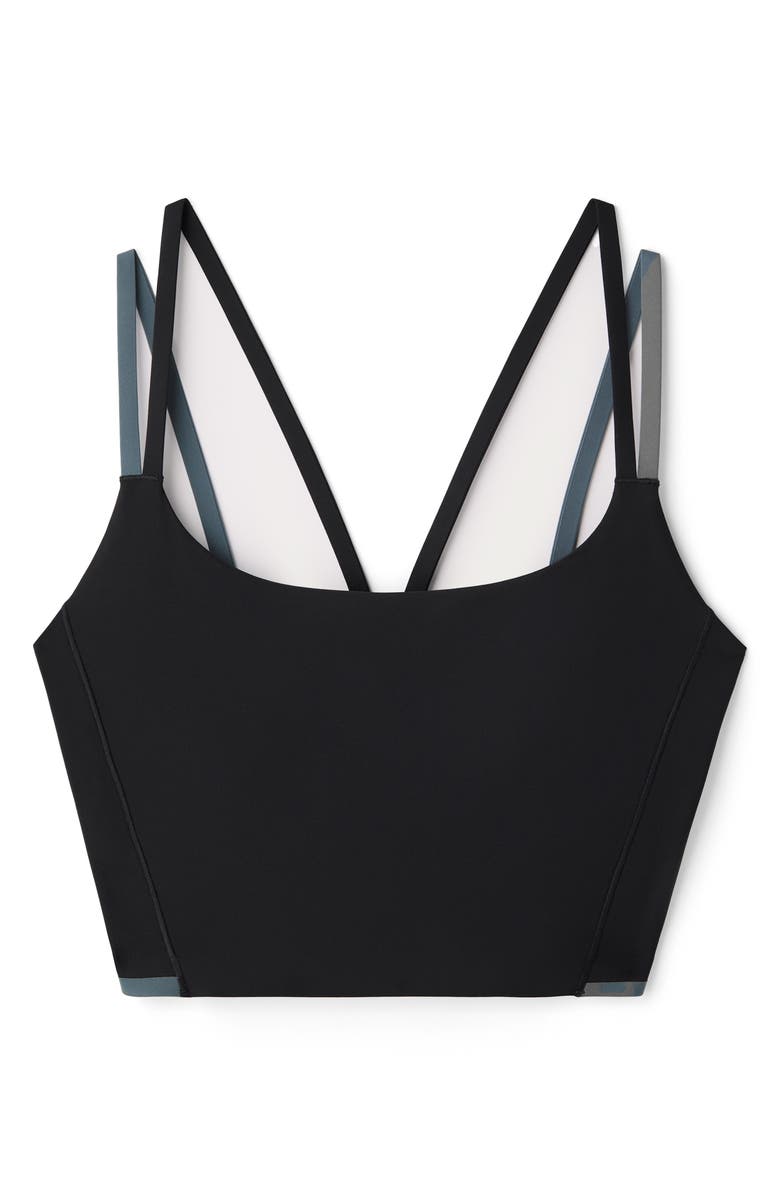 Rhone Instinct Contrast Longline UPF 50+ Sports Bra, Alternate, color, Pure Black