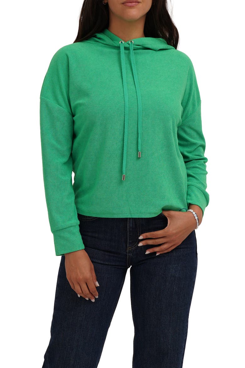 Terry Drawstring Hoodie, Main, color, GREEN