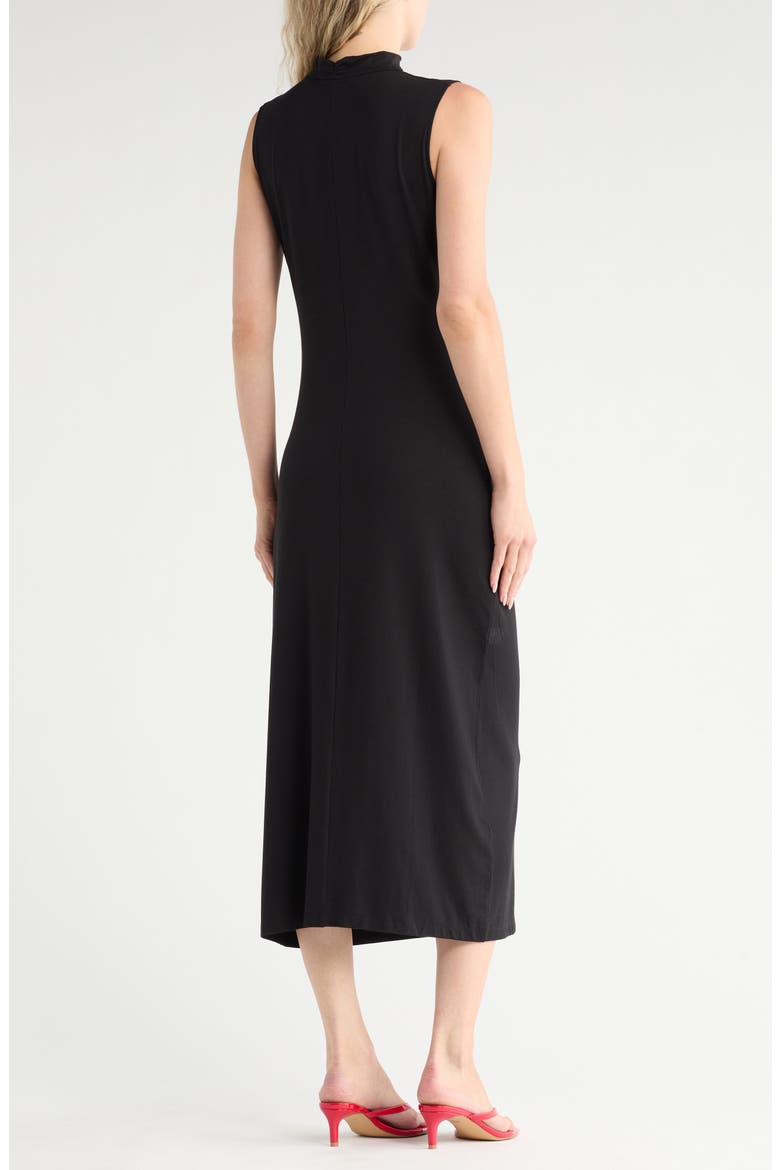 Mock Neck Sleeveless Ruched Dress, Alternate, color, BLACK