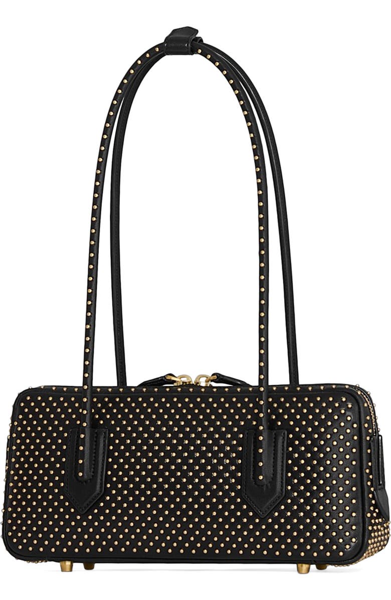 Rebecca Minkoff The Brief Studded Leather Shoulder Bag, Alternate, color, Black