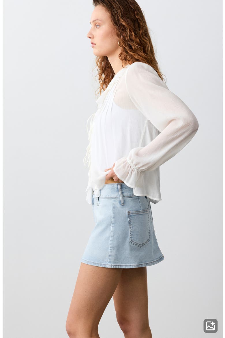 Denim Miniskirt, Alternate, color, MEDIUM BLUE