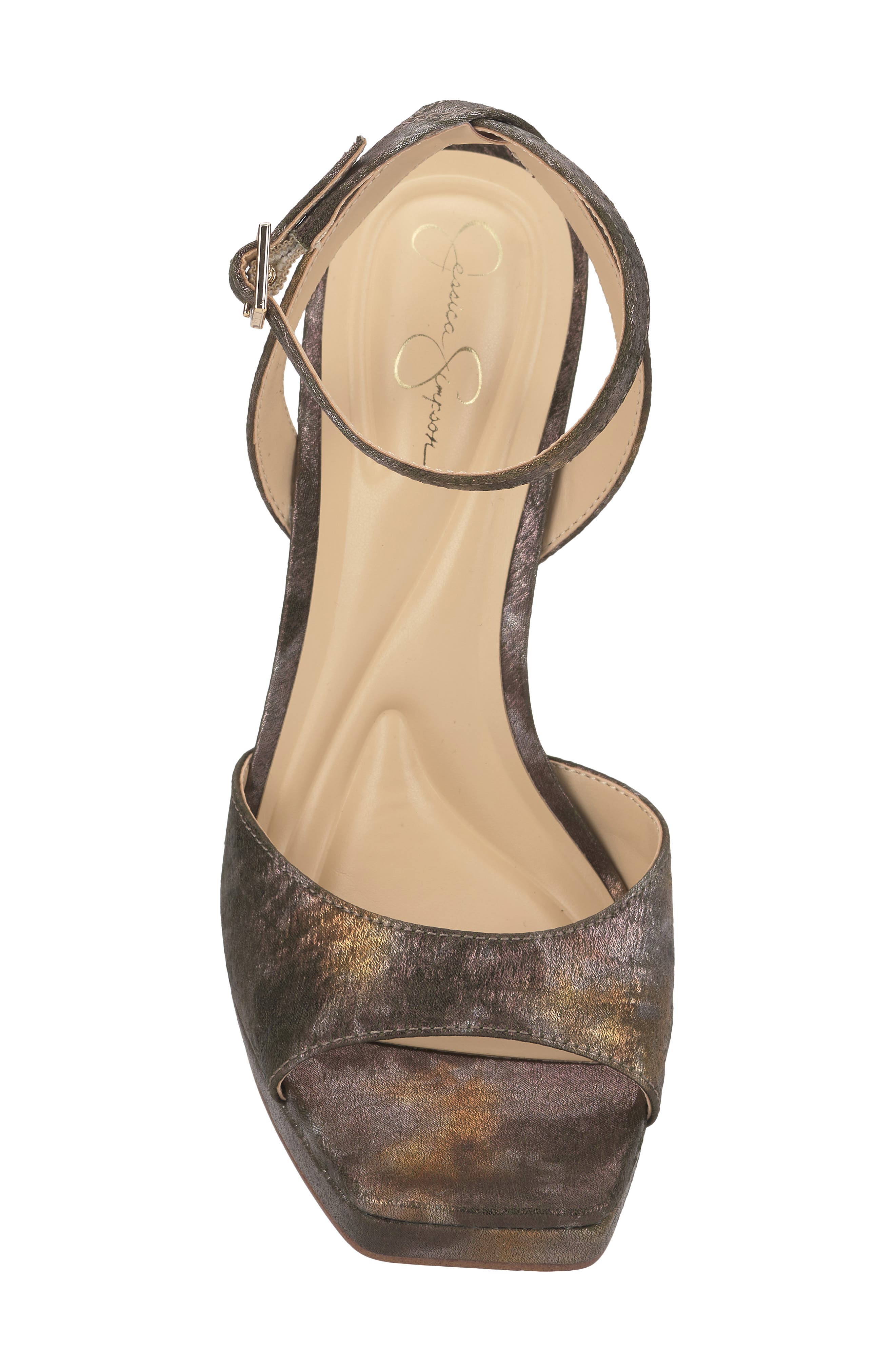 Jixte Ankle Strap Platform Sandal, Alternate, color, METALLIC
