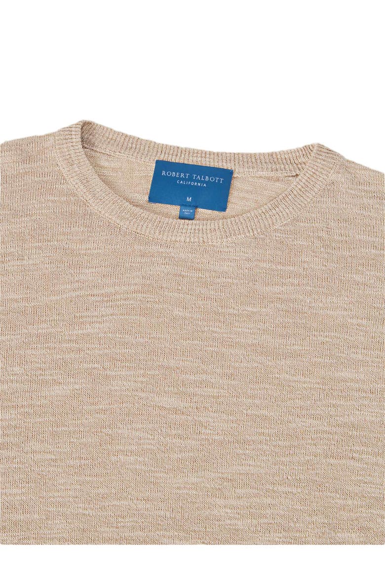 Robbins Linen Silk Crewneck Sweater, Alternate, color, Flax