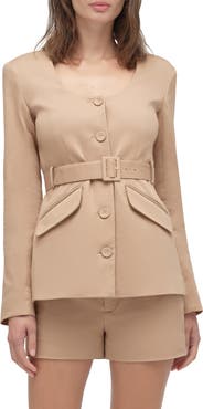 Favorite Daughter The Christy Belted Stretch Cotton Blend Twill Jacket