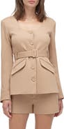 Favorite Daughter The Christy Belted Stretch Cotton Blend Twill Jacket