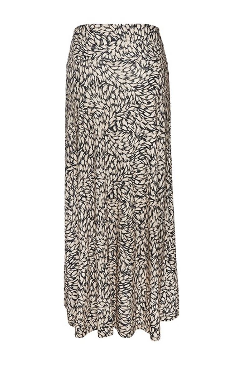 Women's High Low Printed Skirt, Alternate, color, Black & Taupe
