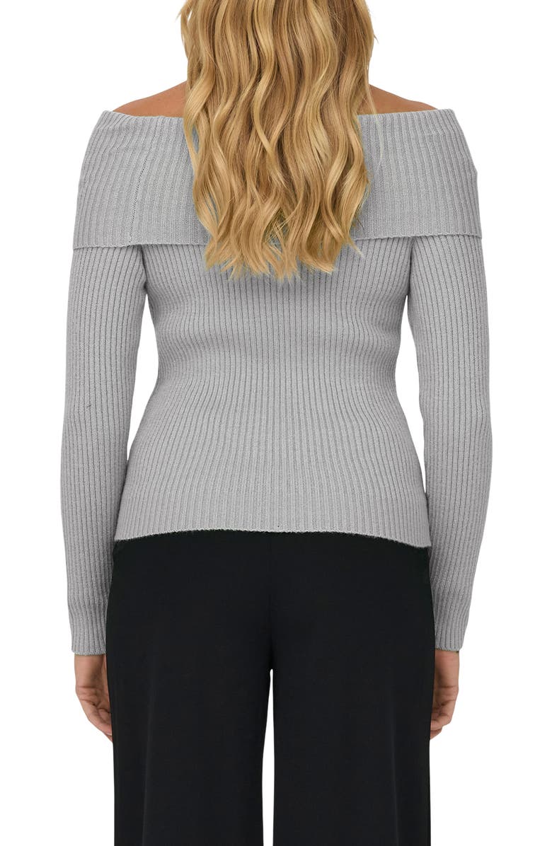 Only Katia Off the Shoulder Knit Top, Alternate, color, Ultimate Grey