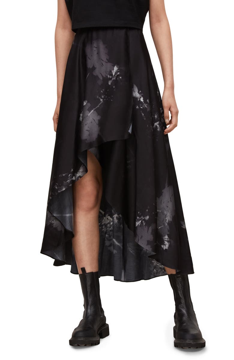 AllSaints Slvina Ume Floral Midi Skirt, Main, color,