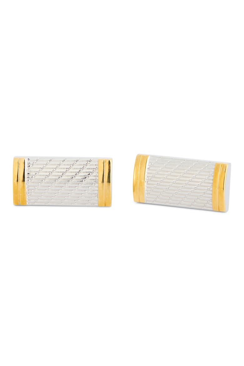 Two-Tone Cuff Links, Main, color, SILVER