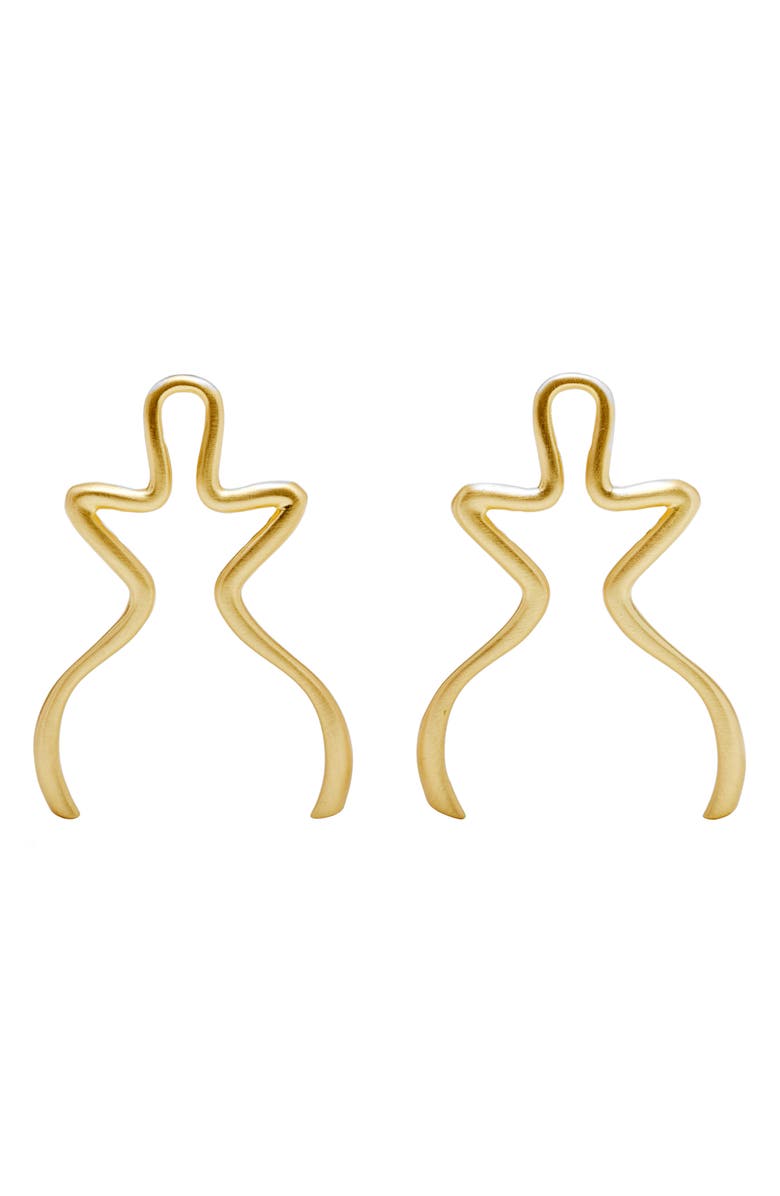 Cult Gaia Valma Earrings, Main, color, Brushed Brass