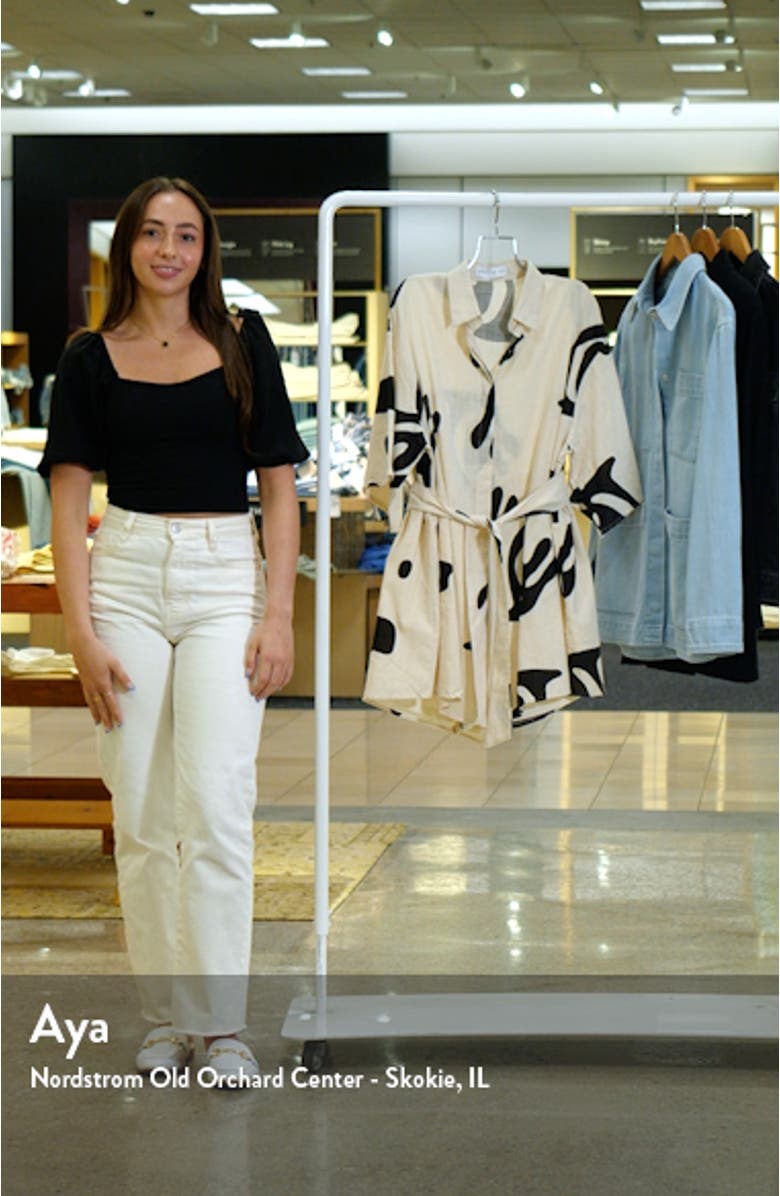 Cosmo Belted Long Sleeve Linen Blend Mini Shirtdress, sales video thumbnail