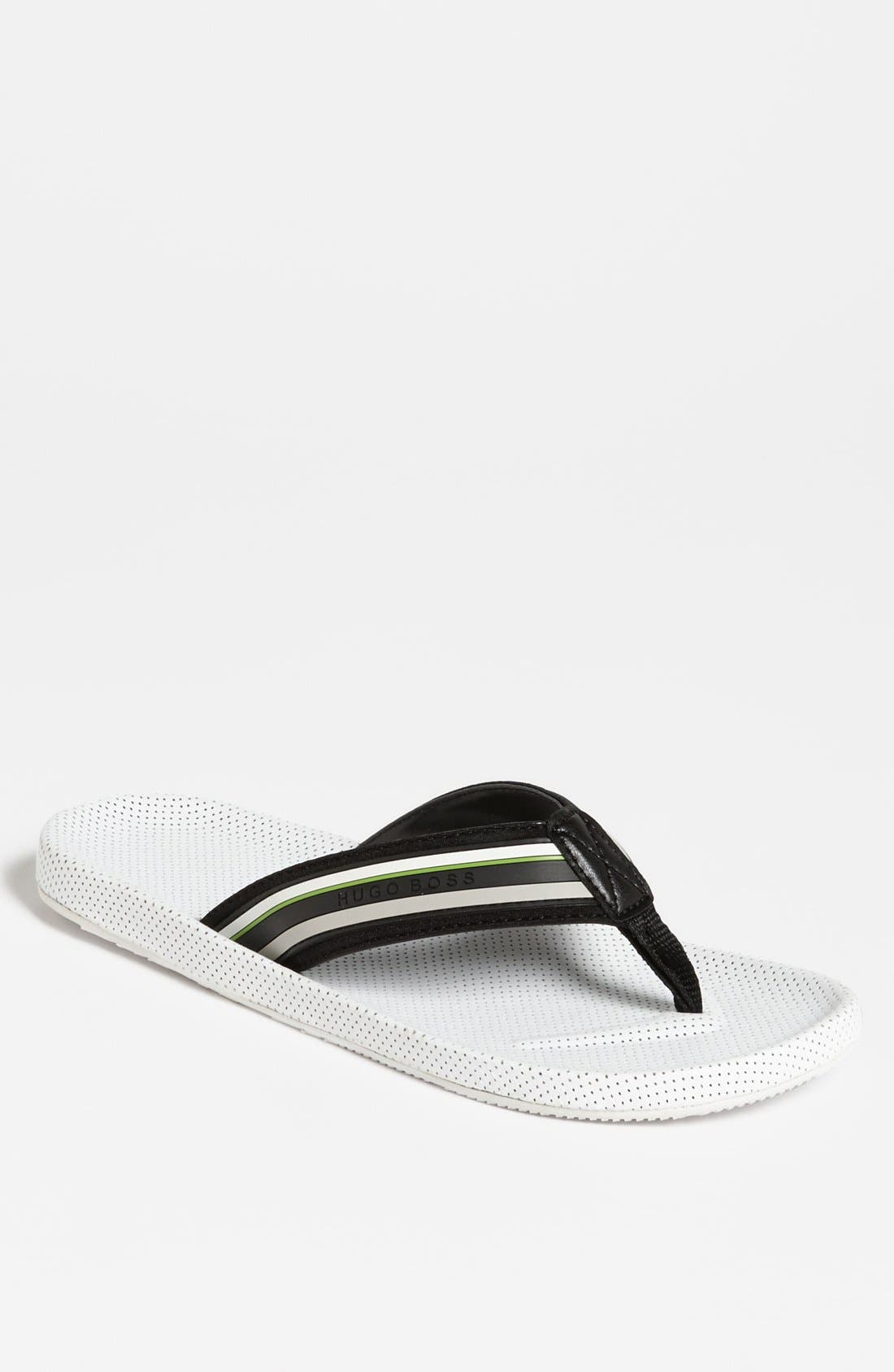 BOSS Green 'Shoreline' Flip Flop, Main, color, BLACK