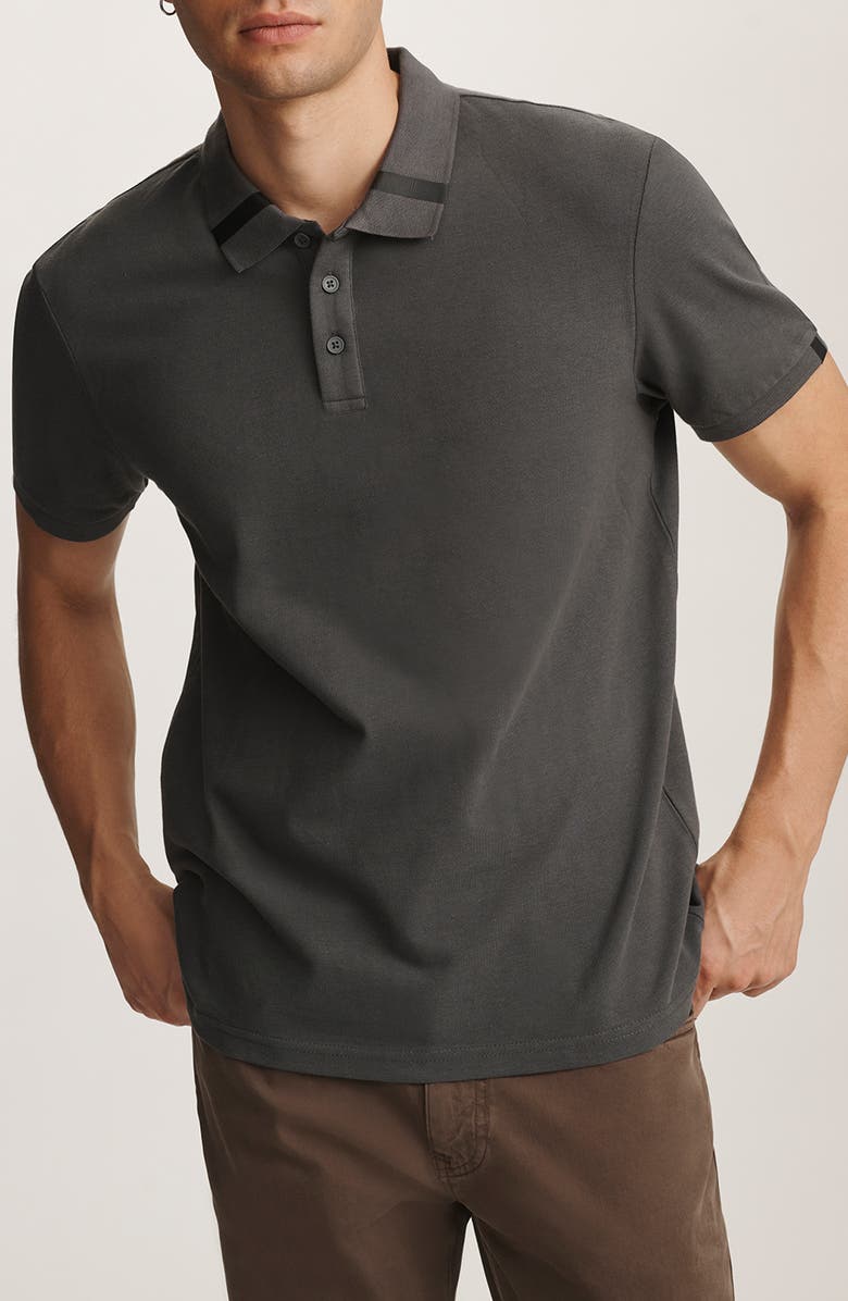 Mavi Jeans Cotton Piqué Polo, Main, color, Asphalt