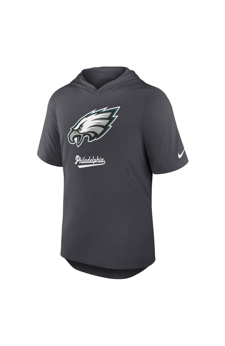 Nike Men's Nike Anthracite Philadelphia Eagles Tri-Blend Performance Hoodie T-Shirt, Alternate, color, Anthracite