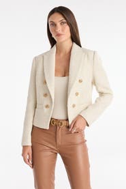 The Noli Shop Gabrielle Tweed Double Breasted Blazer