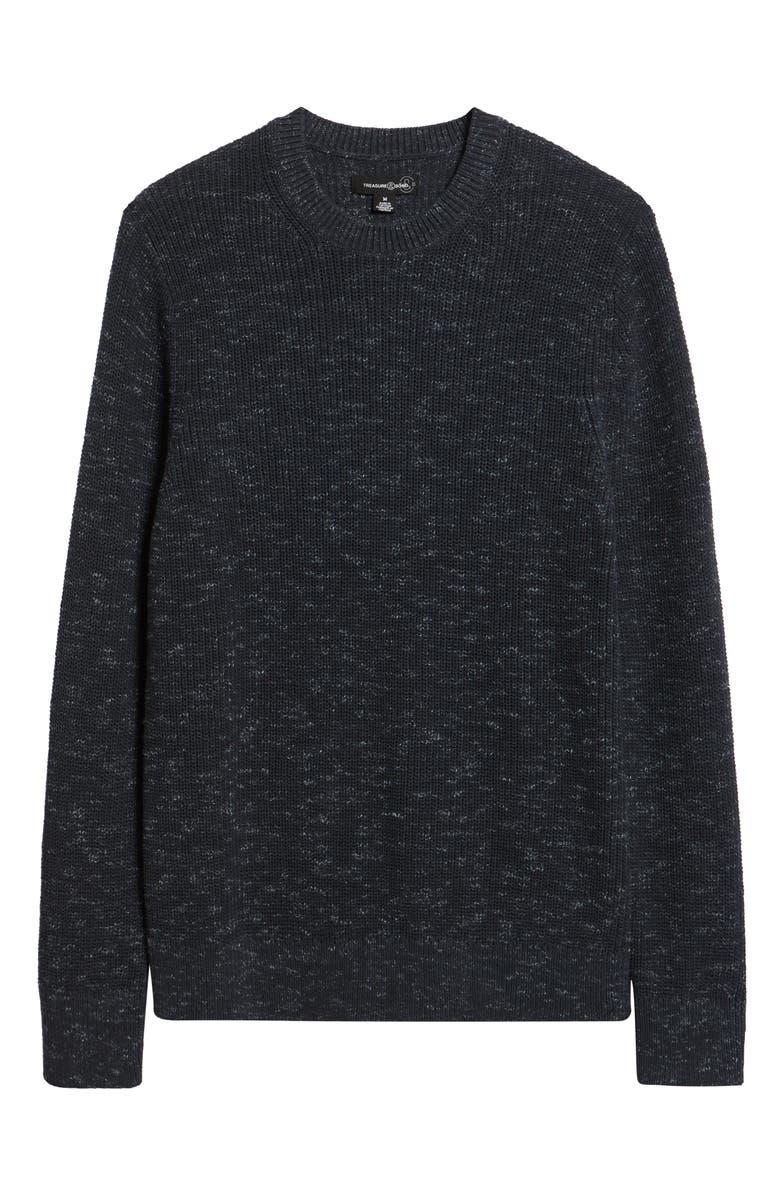 Treasure & Bond Space Dye Crewneck Cotton Blend Sweater, Alternate, color, Navy- Blue Vintage Marl