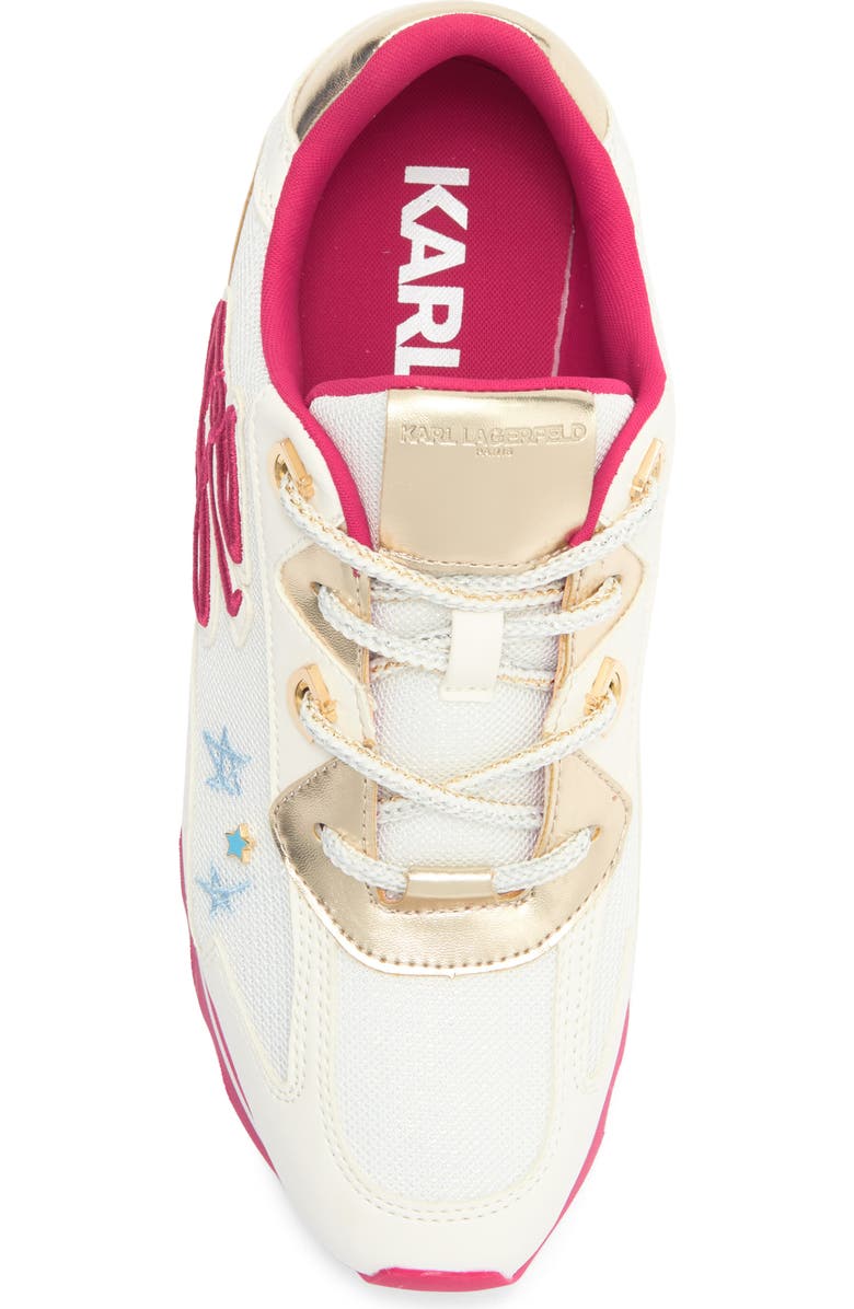 KARL LAGERFELD PARIS Masrina Sneaker, Alternate, color, Bright White/ Hot Pink