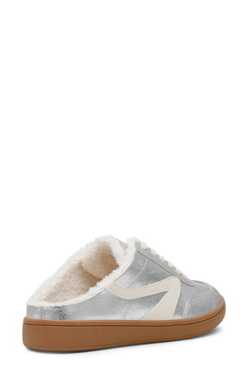 Dolce Vita Dv By Vitally Faux Shearling Lined Mule Sneaker In Silver Plush