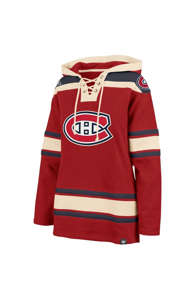 '47 Women's '47 Red Montreal Canadiens Superior Lacer Pullover Hoodie, Alternate, color, Red
