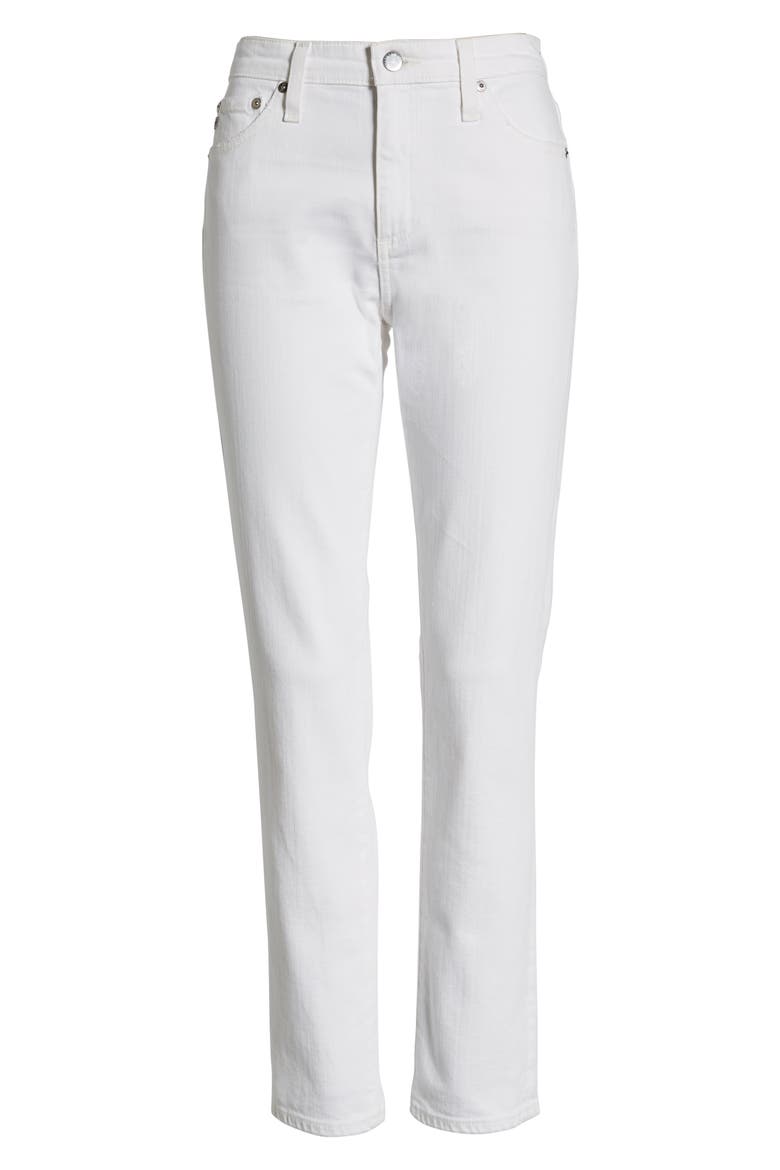 Mari High Waist Slim Straight Leg Jeans, Alternate, color, 1 YEAR TONAL WH
