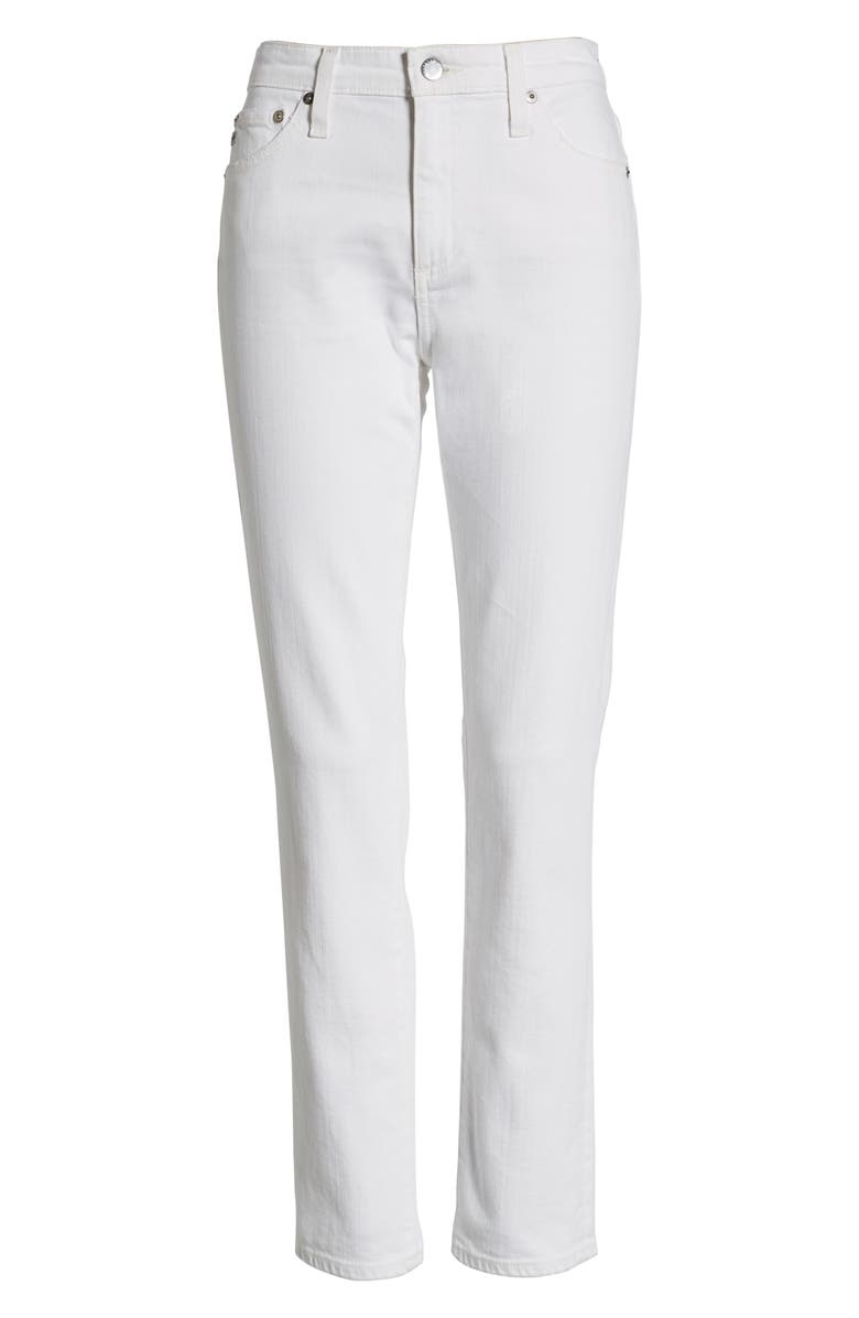 AG Mari High Waist Slim Straight Leg Jeans, Alternate, color, 01 Year Tonal White