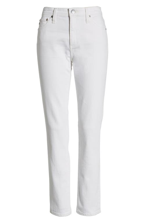 Ag Mari High Waist Slim Straight Leg Jeans In 01 Year Tonal White