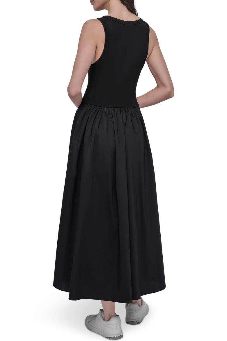 Mixed Media Maxi Dress, Alternate, color, BLACK