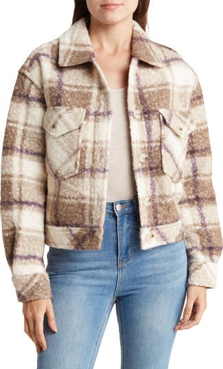 Plaid Crop Shirt Jacket main image 0